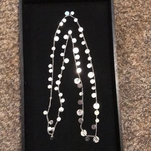 Long silver necklace